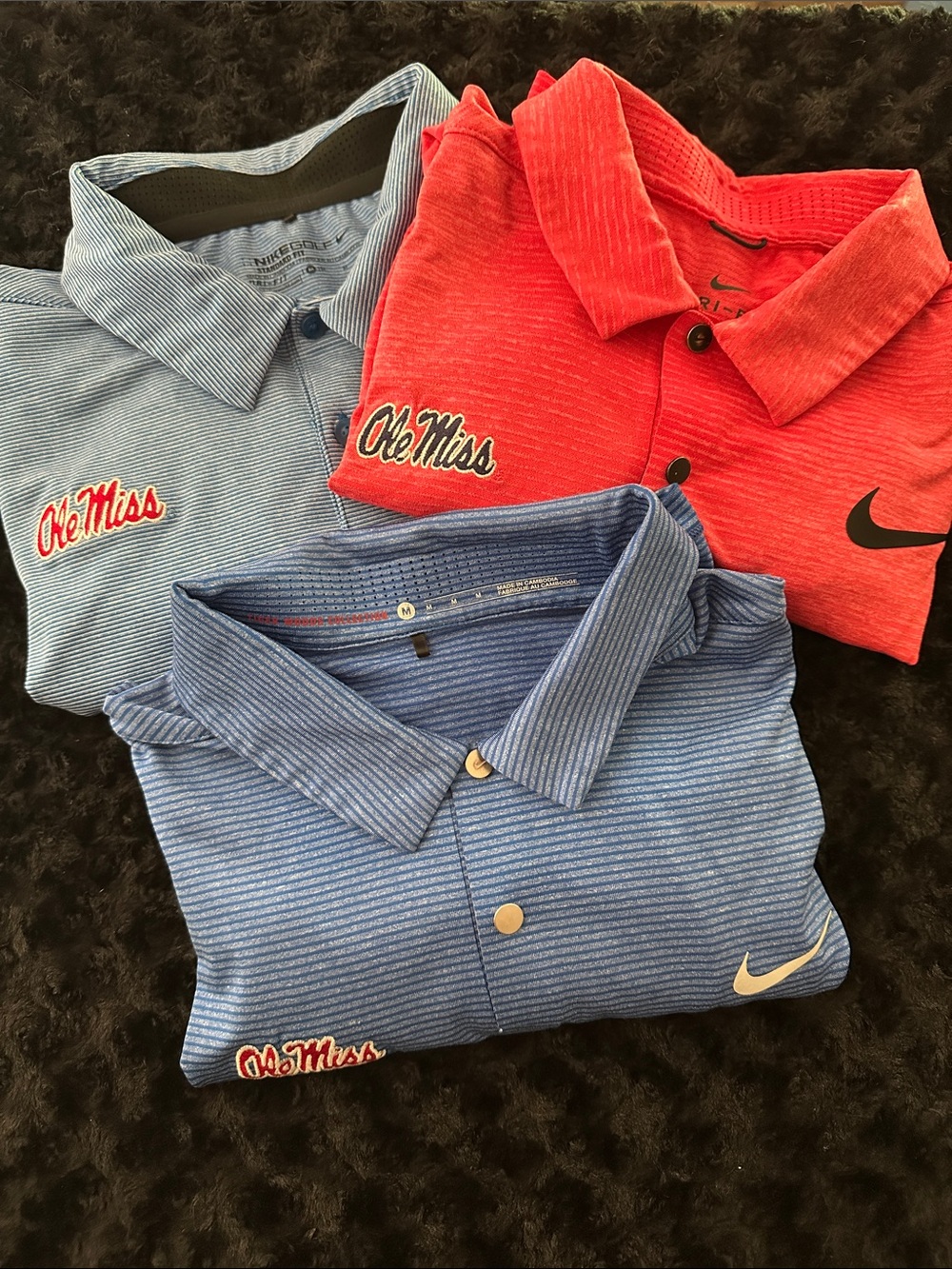Nike golf Ole Miss polo shirt bundle Sz M